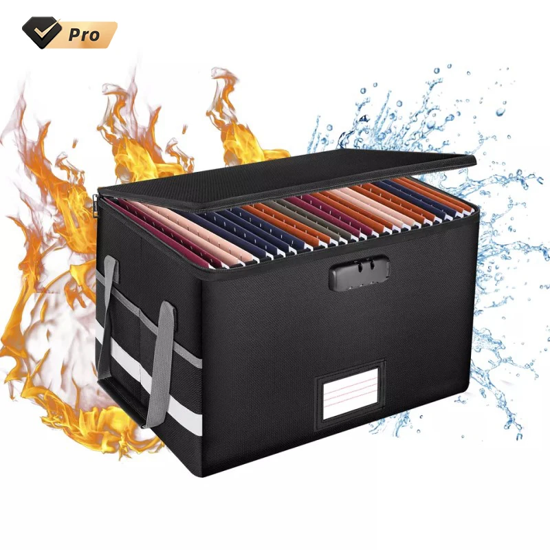 FirproofDocumentBoxOfficeLargeCapacityWaterproofSafeCaseZipper