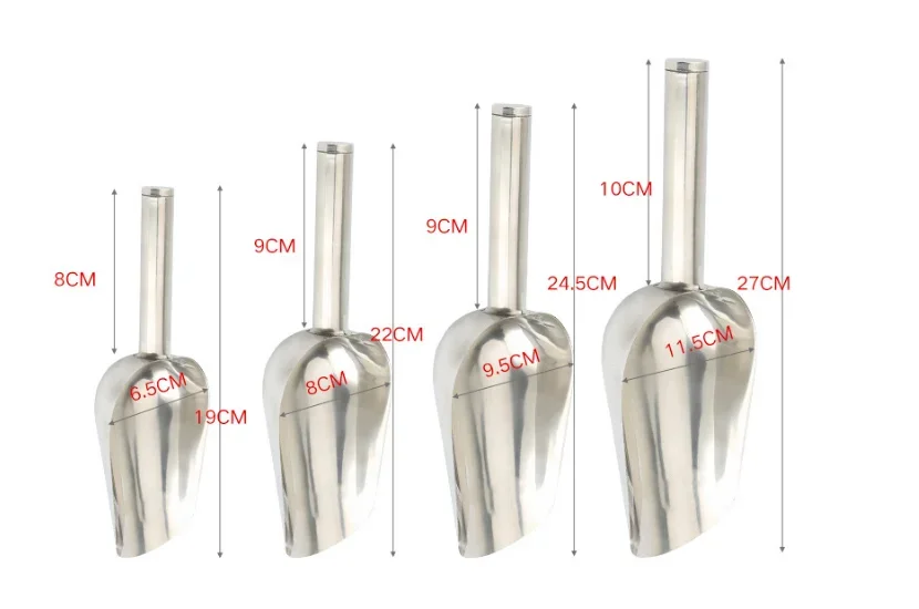 8/9/10/11 Inch Stainless Steel Ice Scraper Food Buffet Animal Candy Bar Scoops Kitchen Accessories