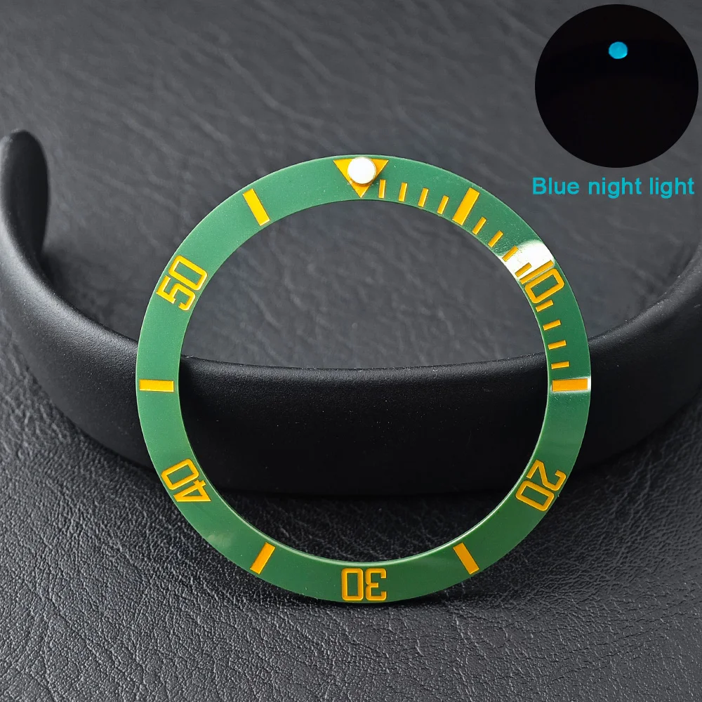 Men's Watch Replacement Bezel Insert with Tilted Ceramic and Carbon Fiber Texture