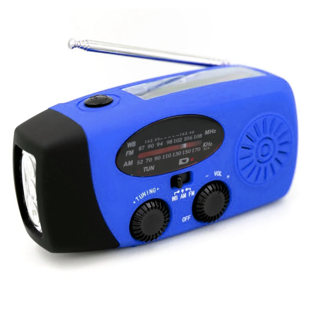 Radio Di Emergenza A Manovella E Solare Con Batteria 2000 MAh, Torcia LED E Ricezione NOAA – Ideale Per Campeggio E Tempeste