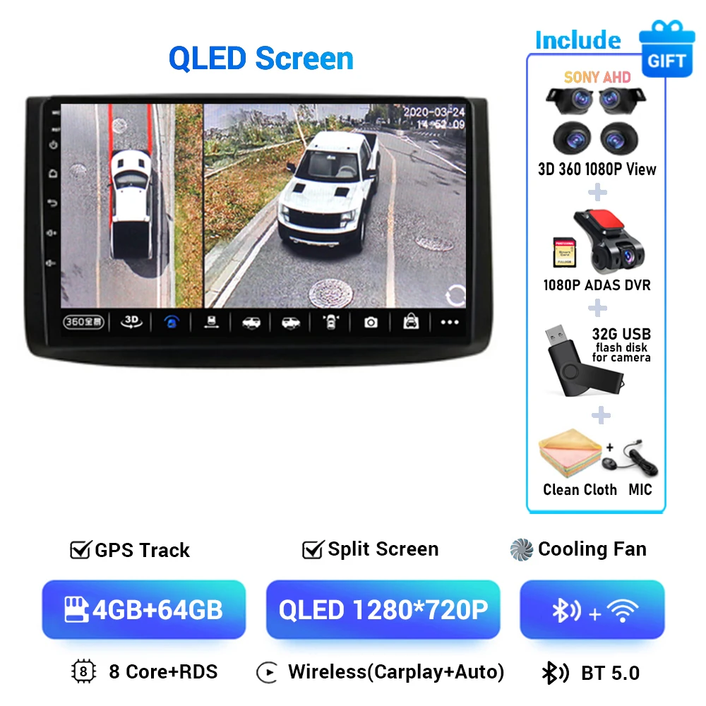4G-64G 360 DVR
