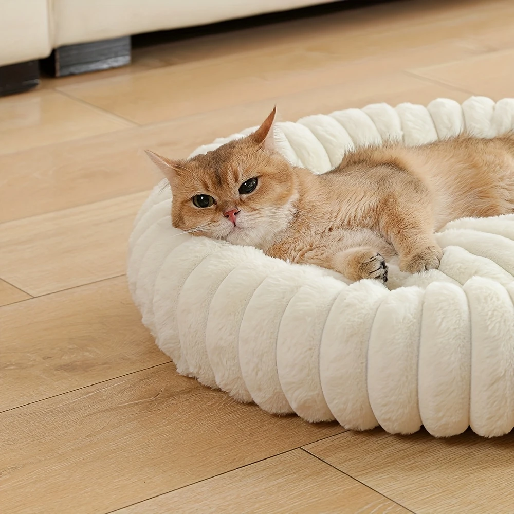 Ultra Soft Round Donut Pet Bed For Small And Medium Cats And Dogs_voghion.com