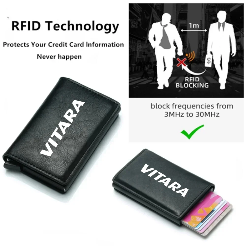 남성용 RFID 신용카드 홀더 가죽 지갑, 은행 카드 홀더, 스즈키 비타라 2000-2023 용, 자동차 인테리어 액세서리