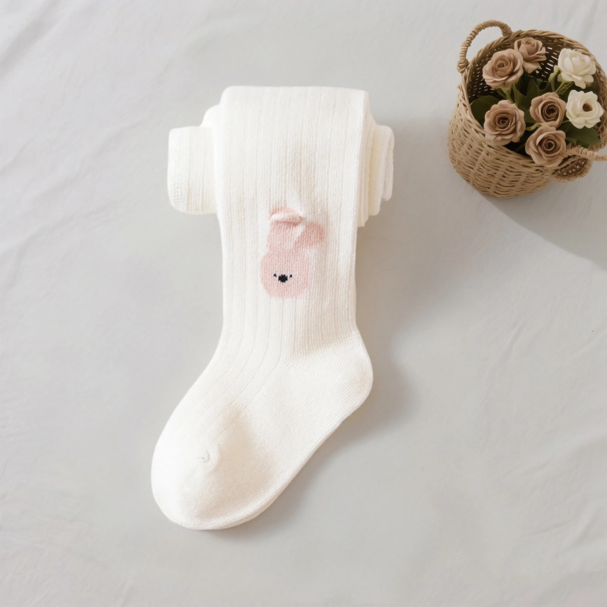 Adorable Baby Girl Leggings with Unicorn Flower Heart Design - Soft and Stretchy Toddler Tights for Little Girls