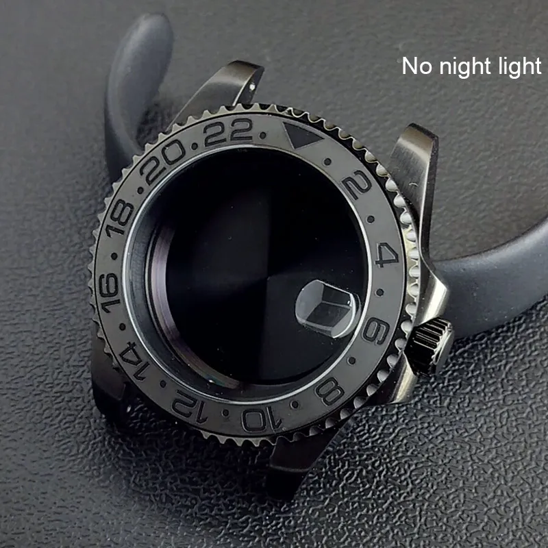 40MM Sapphire Glass GMT Bidirectional Rotation Watch Case with Accessories