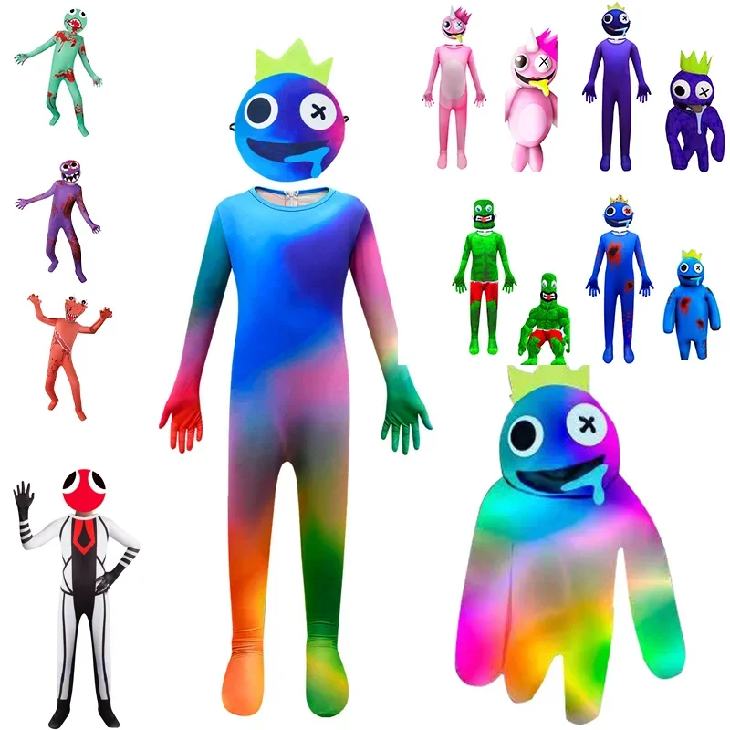 

Children Halloween Costumes Anime Rainbow Friend Game Kids Cosplay Clothing Boys Girls Jumpsuit Cartoon Mardi Gras Gift for Kids