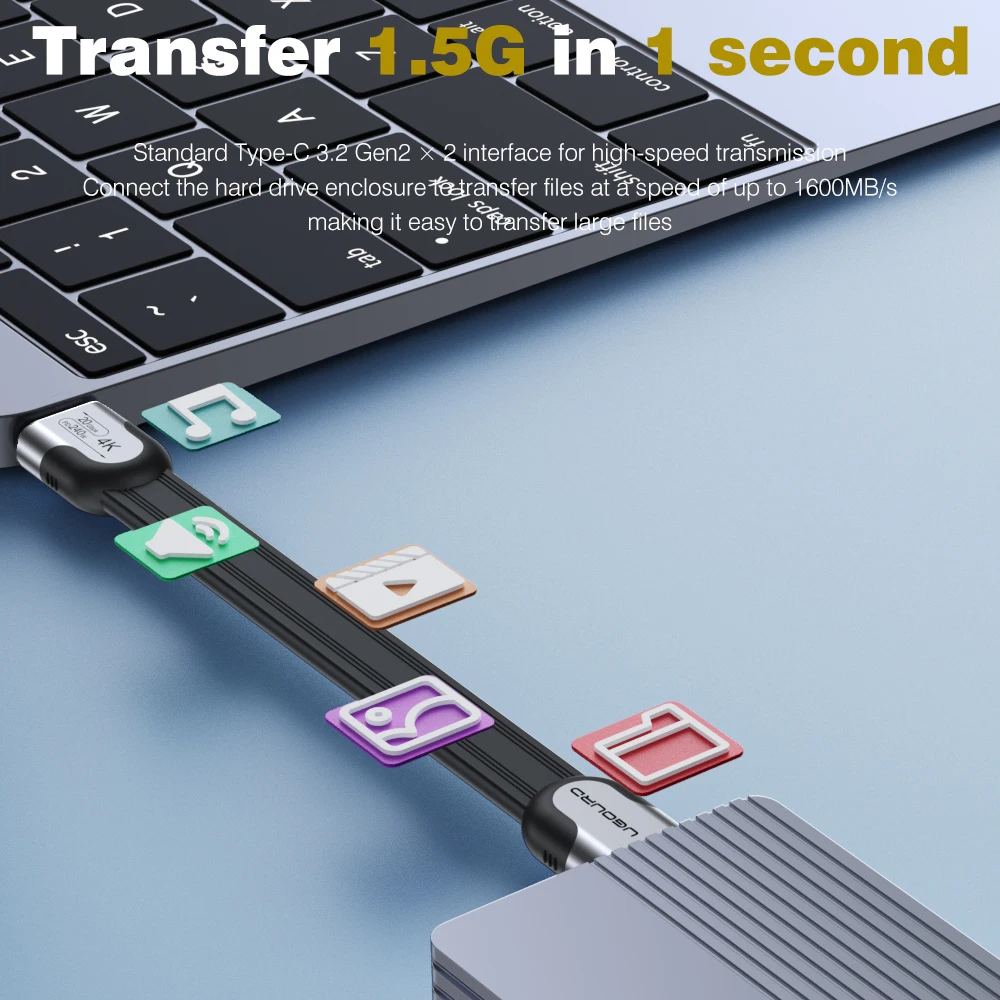 High-Speed USB-C Cable with Fast Charging & 4K Video Support