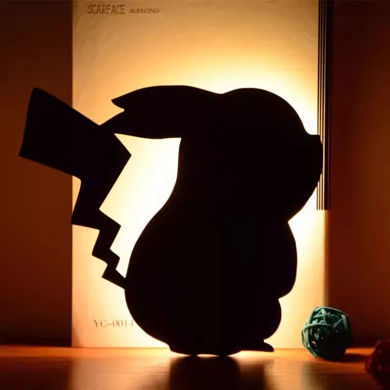 

Pikachu Silhouette Induction Light Animal Shaped Wall Decoration Cartoon Night Light Night Feeding Light Children Gift