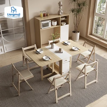 Tavolo da pranzo pieghevole Set 6 sedie Tavolo da pranzo quadrato vintage di lusso Extensio Nordic Mesas Y Sillas De Comedor Mobili da cucina 1