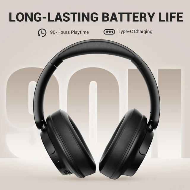 OneOdio Bluetooth 5.3 Wireless Headphones, Over-Ear, Foldable, 90H Playtime, AAC 3