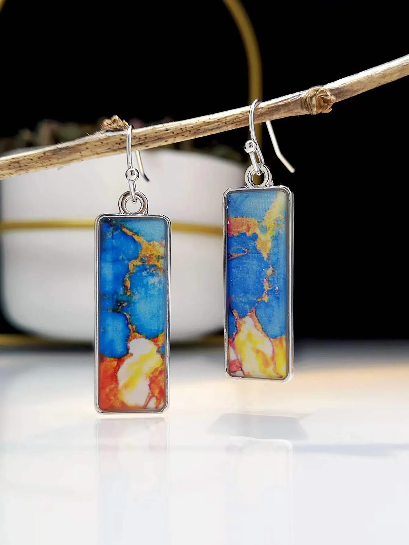 S3cda95945b45410da597ba904e888512g Vintage Style Colorful Artificial Enamel Dangle Earrings for Women Fashion Jewelry Earring Accessories Party Gift Mallzona