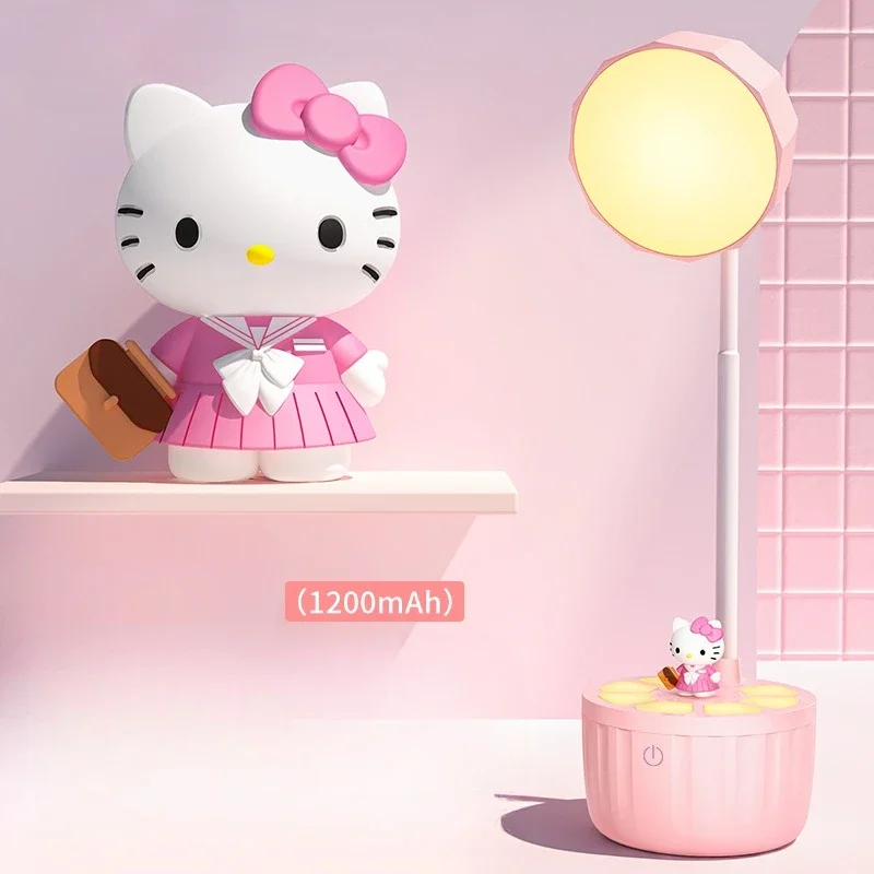 

New Sanrio Anime HelloKitty Kuromi Kawaii Cartoon Table Lamp Not Dazzling Student Night Light Children Girl Birthday Gift Cute
