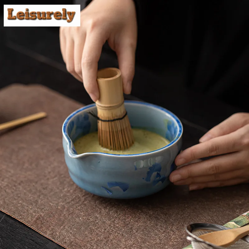 8pc/set Kiln Change Ice Flower Crystal Glaze Matcha Tea Set Whisk Stand Tea Ceremony Matcha Bowl Grinder Brushes Tea Tool Holder