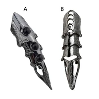 Vintage Punk Dragon Claw Finger Ring For Women Dark Black Skeleton Knuckles Armor Gothic Punk Rings Jewelry Accessories 1