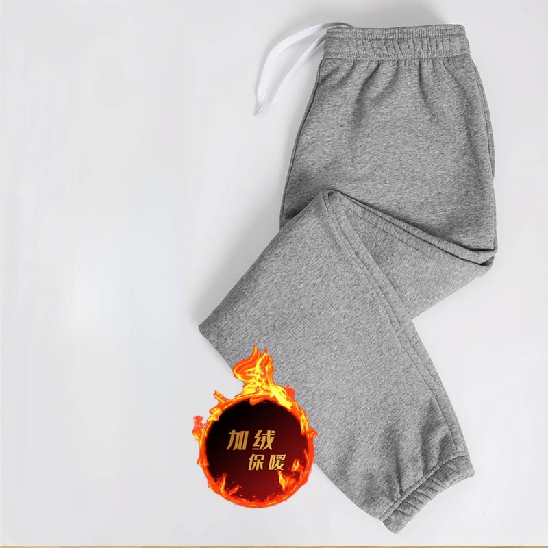

Male Autumn and Winter High-end 430g Fleece Thickened Pants Joggers Men Streetwear Versatile Bind Your Feet Warm Casual