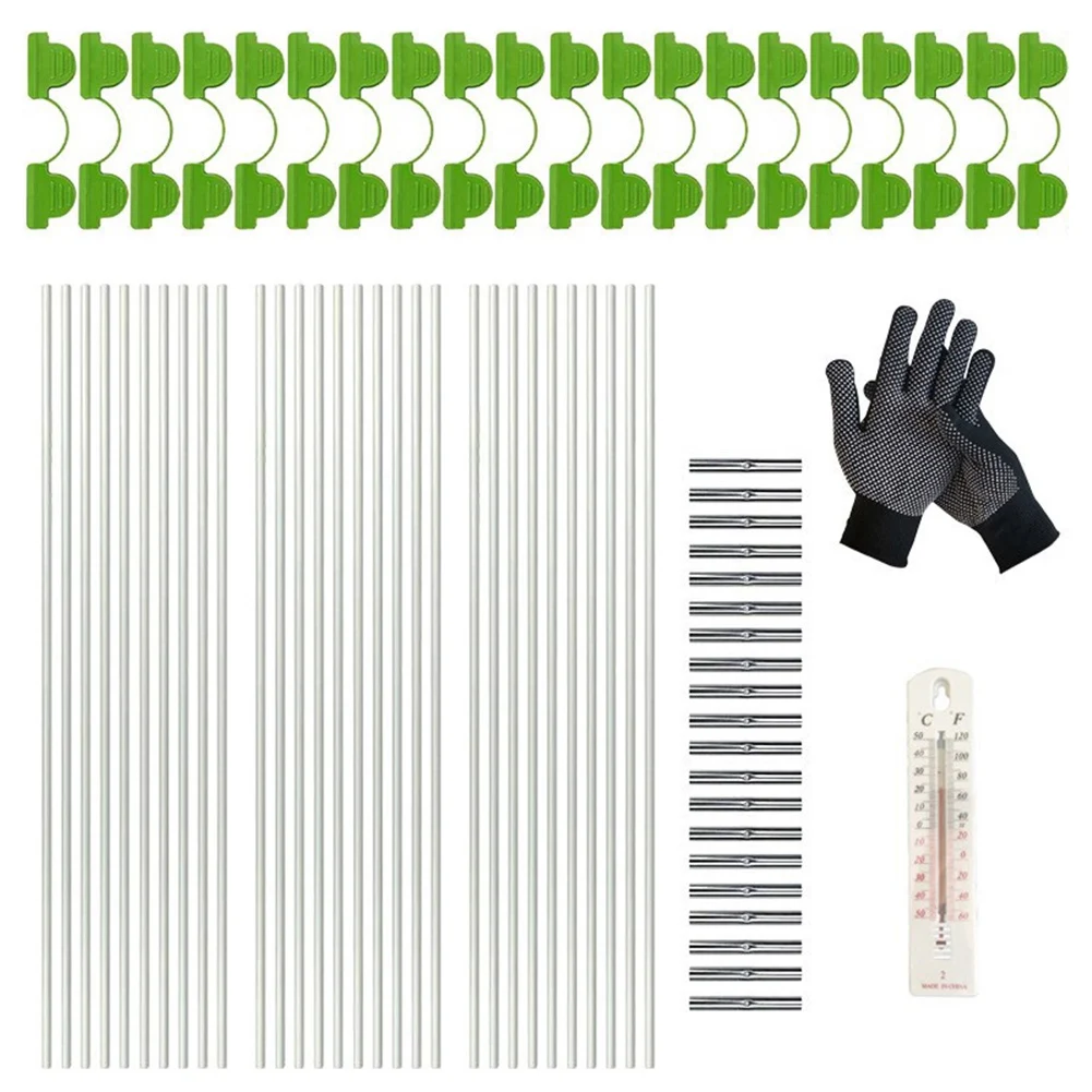 

Protect Your Plants with Fibreglass Greenhouse Plant Hoop Strong and Stable Design Complete Set with Thermometer and Gloves
