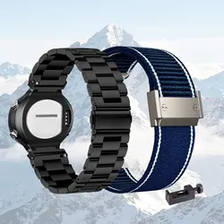 Dual - Pack Strap Set: Premium Metal and Durable Nylon Bands (Black - Blue)