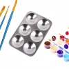 Art painting tools Aluminum rectangular 6-hole round palette palette gouache pigment 5