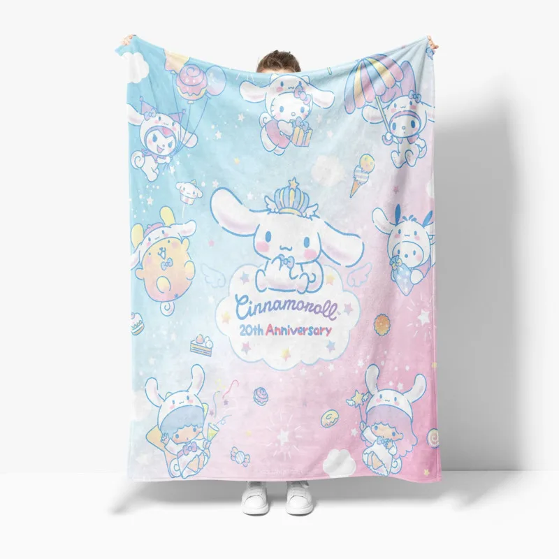 Sanrio Cinnamoroll Blanket Kawaii Korean Throw Blanket Soft Flannel
