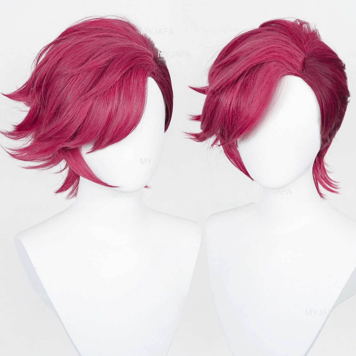 

High Quality Game LOL Arcane Vi Cosplay Wig VI Deep Rose 30cm Short Heat Resistant Synthetic Hair Role Play Anime Wigs + Wig Cap