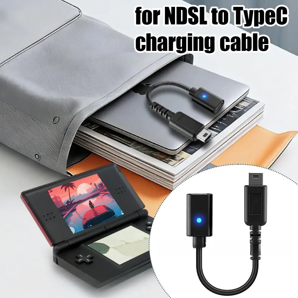 닌텐도 DS 라이트용 USB-C to NDSL 충전 어댑터, 빠르고 안정적인 전원 공급, 미니 10cm 케이블