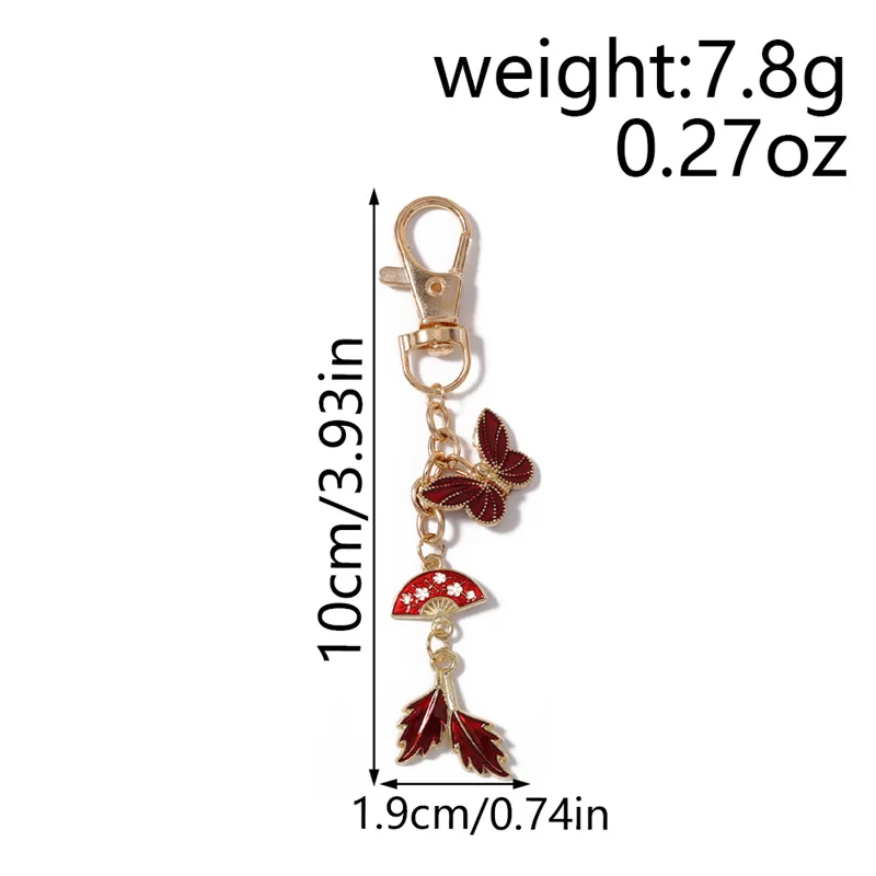 Aihua Schlüsselanhänger, modisch, niedlich, Schmetterling, Blume, Blatt, Schlüsselanhänger, Ringe für Damen und Herren, Tasche, Rucksack, Hosenkette, Schmuck, Geschenke – Detail 9