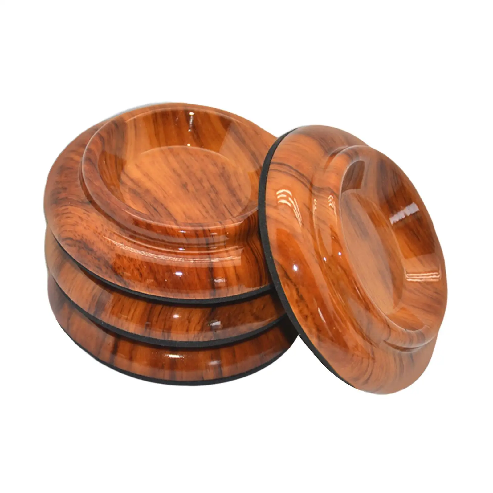 Vbestlife Coussinets de Pied de Piano, Cales de Pied de Piano Caster Cups  Beech Wood Round pour Piano Droit (4Pcs)