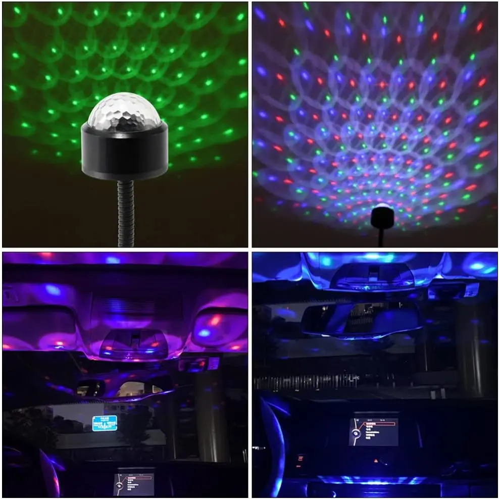 LED Auto Auto USB DJ Mini Licht RGB Lampe bunte Musik Sound Licht Urlaub Party  Karaoke Atmosphäre Willkommen Lichter Projektor
