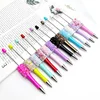 12Pcs Diamond Bead Pen DIY Beadable Ballpoint Pens Student Stationery Pens Writing Pen School Office Supplies 2
