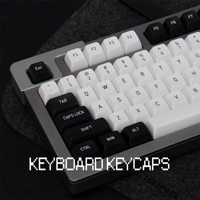 Teclas para Teclado Mecânico Tema Preto e Branco Double Shot 150 Teclas Teclas para Sublimação Perfil eo Pbt Personalizado