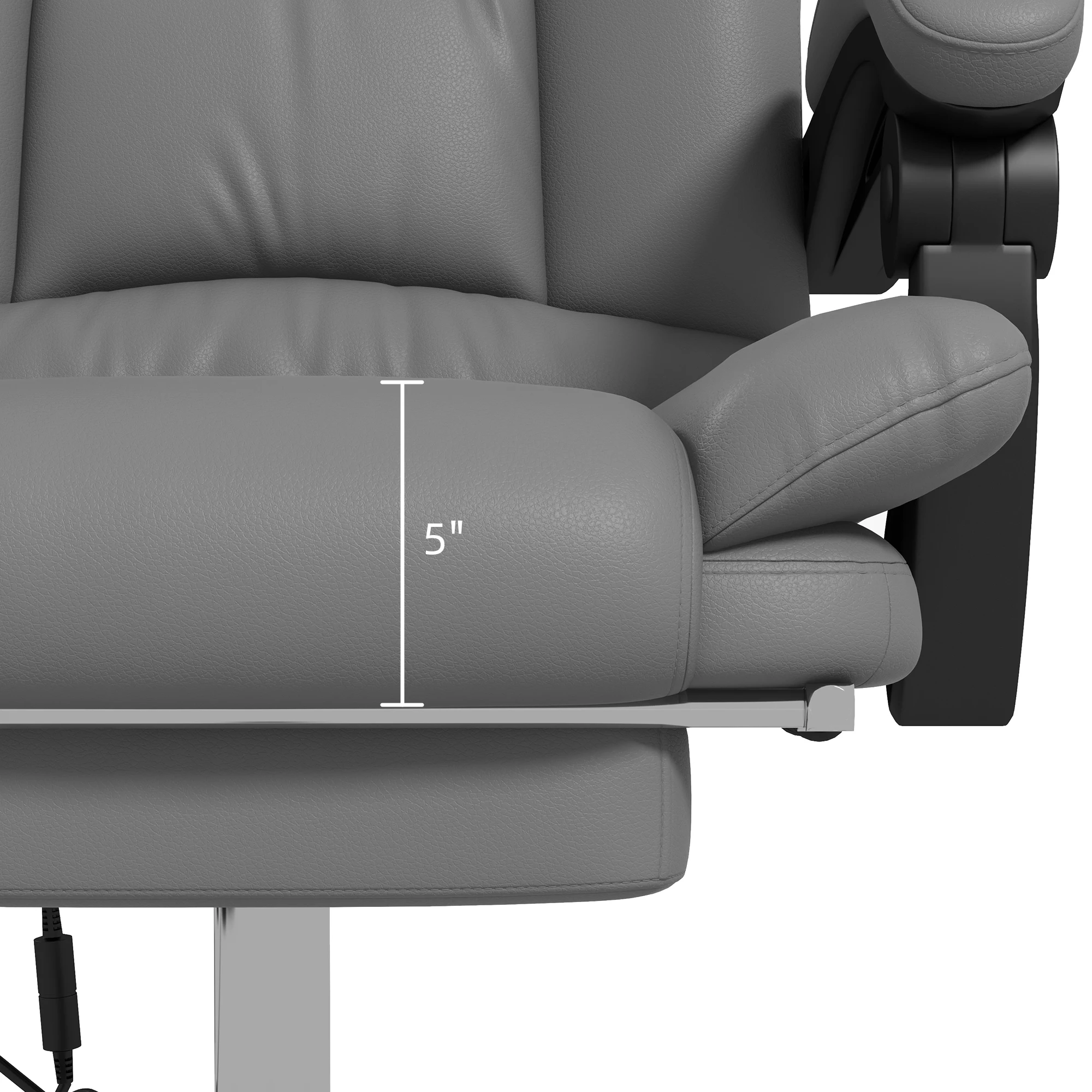 Vinsetto Vibration Massage Office Chair with Heat, Footrest, Gray 6