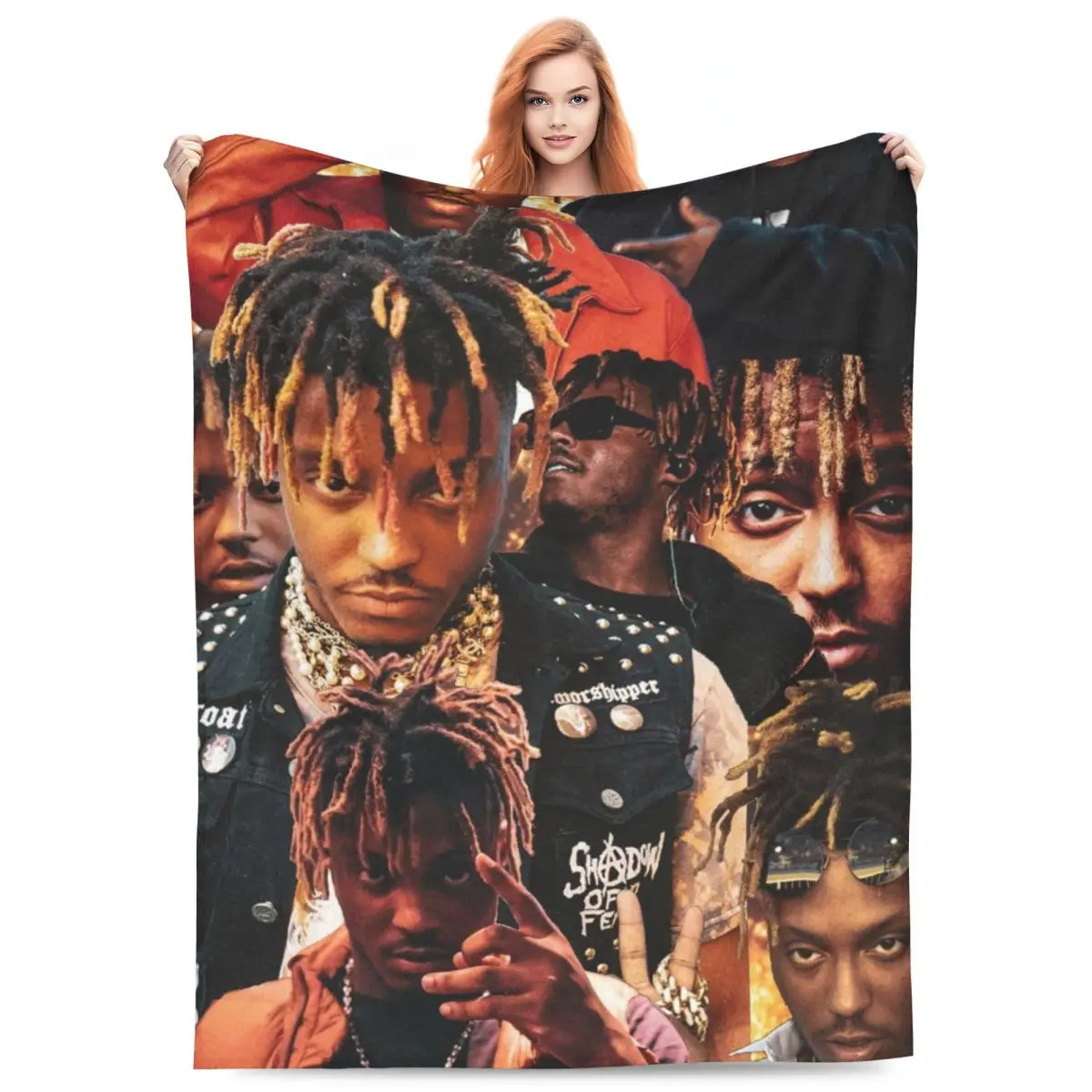 

J-Juice Wrlds Warm Soft Blanket Musician Travel Office Throw Blanket Spring Pattern Design Flannel Bedspread Sofa Bed Cover