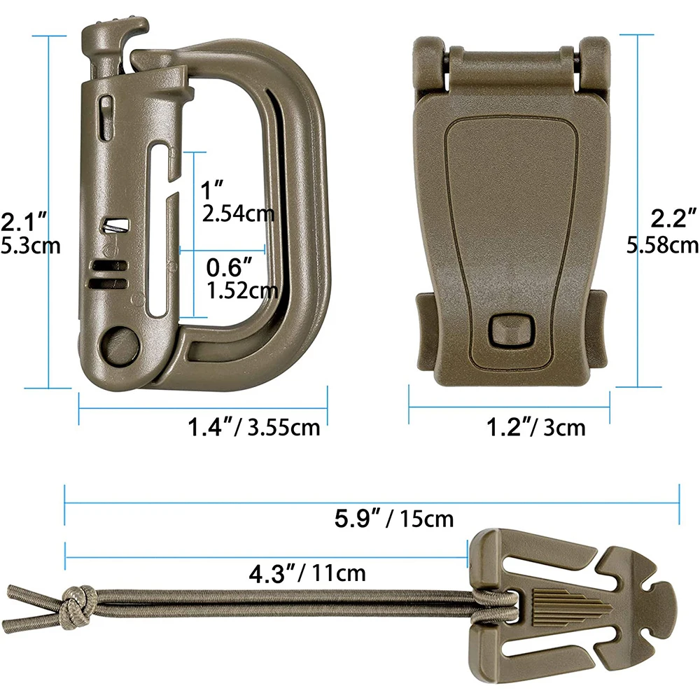 Molle Accessories Kit of 13 Outdoor Tactical Backpack Vest Waistband Locking Gear Mesh Support Elastic Buckle Hunting accessory 2