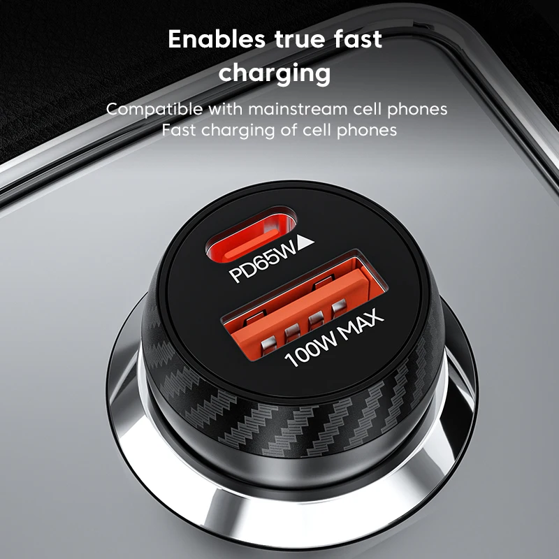 Olaf Mini 65W USB C Car Charger For iPhone Samsung Xiaomi