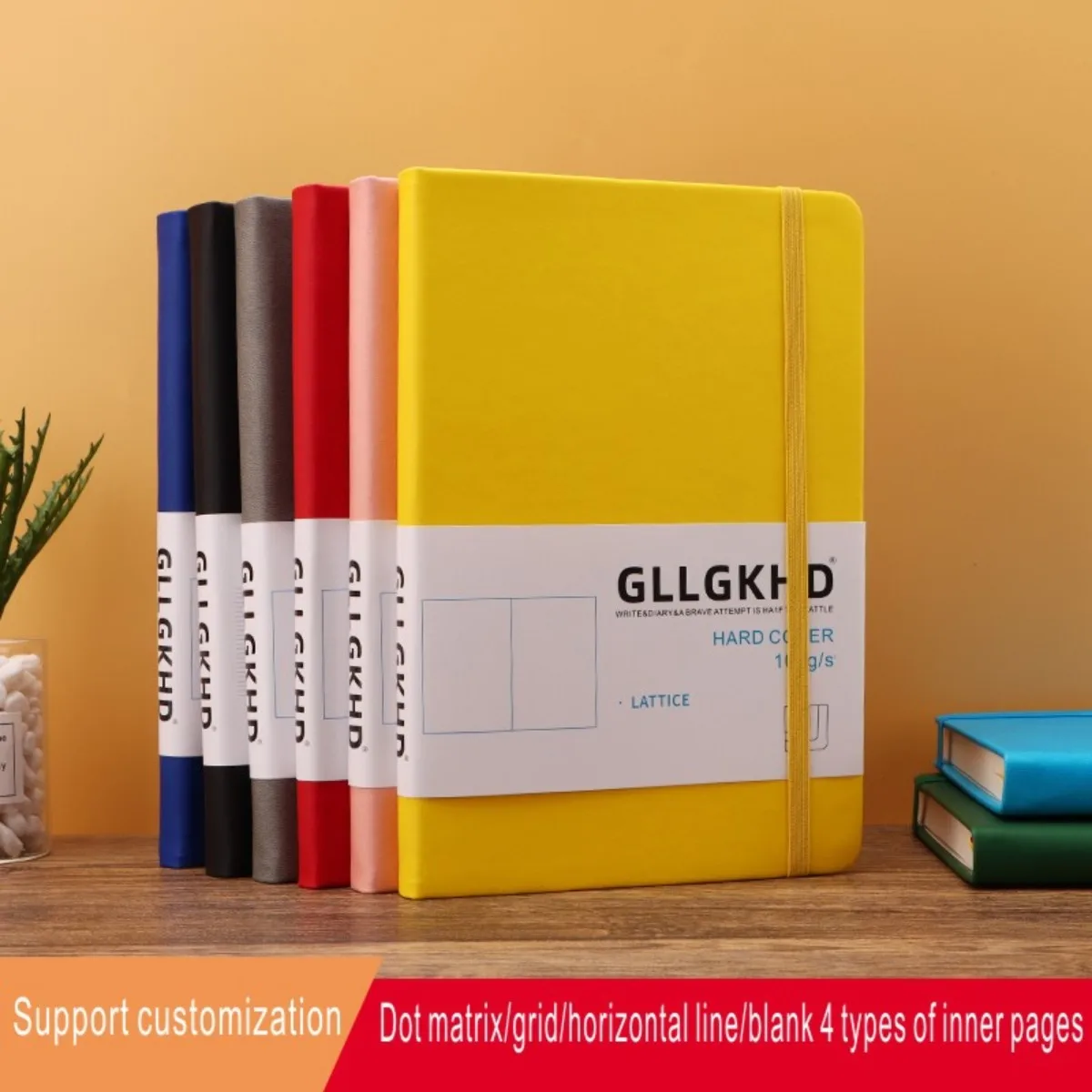 Neues Raster-A5-Karton, einfaches Gummiband, tragbares Notizbuch aus Kunstleder für Geschäftsbüro, Besprechung, Arbeit – Detail 2