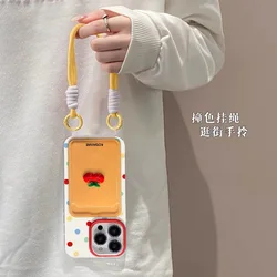 Charming 3D Cherry Point Card Holder Cartoon Phone Case with Lanyard - iPhone 12 Pro Max (1)