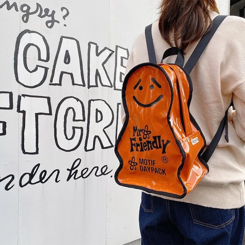 

Необычный Рюкзак Kawaii с мультипликационным 3D рисунком пряника, мужские сумки через плечо, повседневная школьная сумка из искусственной кожи, корейская детская дорожная сумка для хранения