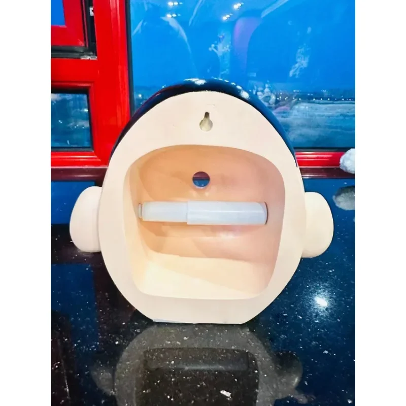 Cartoon Paper Roll Maker Creative Bathroom Storage Rack Non Perforated Toilet Paper Wall Hanging Resin Paper Roll Rack Resin 4