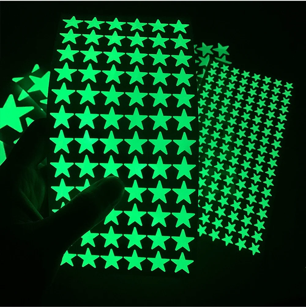 Evidenziare la luce notturna adesivi luminosi 3D stelle luna per le stanze  dei bambini soffitto adesivi murali fluorescenti decorazione Glow