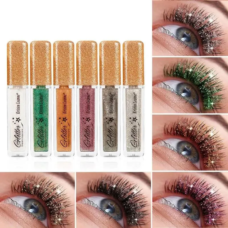 Mascara Glitter Diamond Colored Pearlescent Eye Makeup For Women Curling Thick Mascara Waterproof Korean Cosmetics Beauty