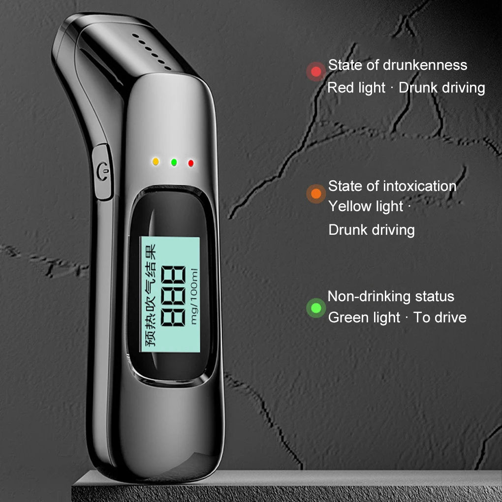 Non-contact Breath Analyzer Professional Breathalyzer Ethylotest Electronic with Digital LCD Display Automatic Sound Alarm