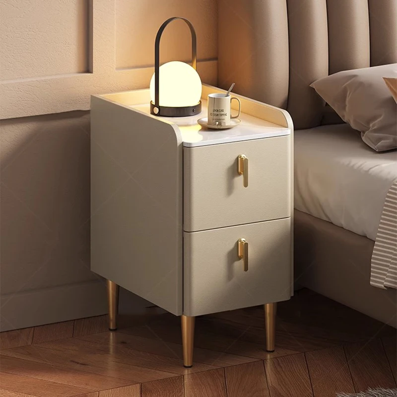 

Minimalist Narrow Nightstands Drawers Storage Aesthetic Design Bedside Table Solid Wood Simple Table De Chevet Home Furniture