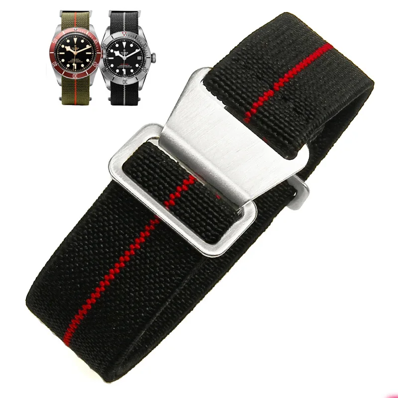 

20mm 22mm Elastic Nylon Watchband French Troops Parachute For Garmin Samsung galaxy 3 4 5 Active2 Nato Strap SmartWatch Bracelet