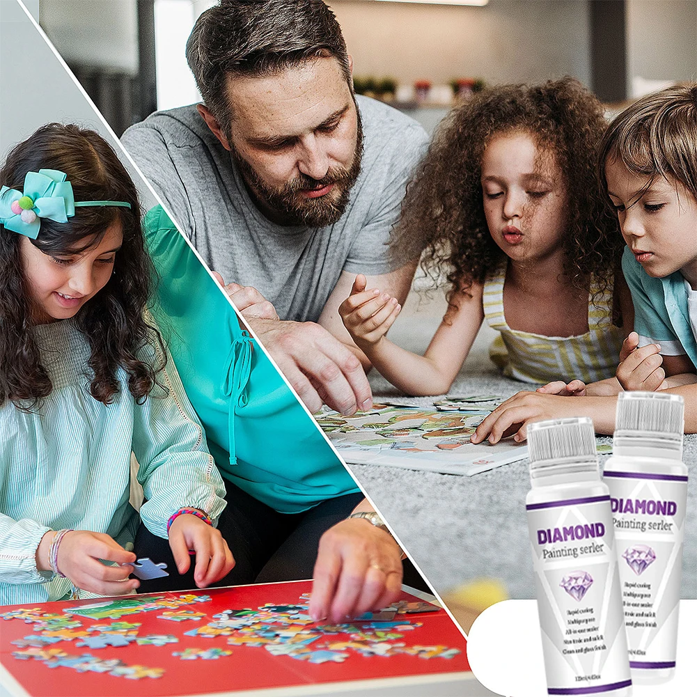 5D Diamond Painting Glue Permanent Hold Diamond Art Sealer Shine Effect Puzzle Glue Diamond Painting Sealer Artwork Maintenance