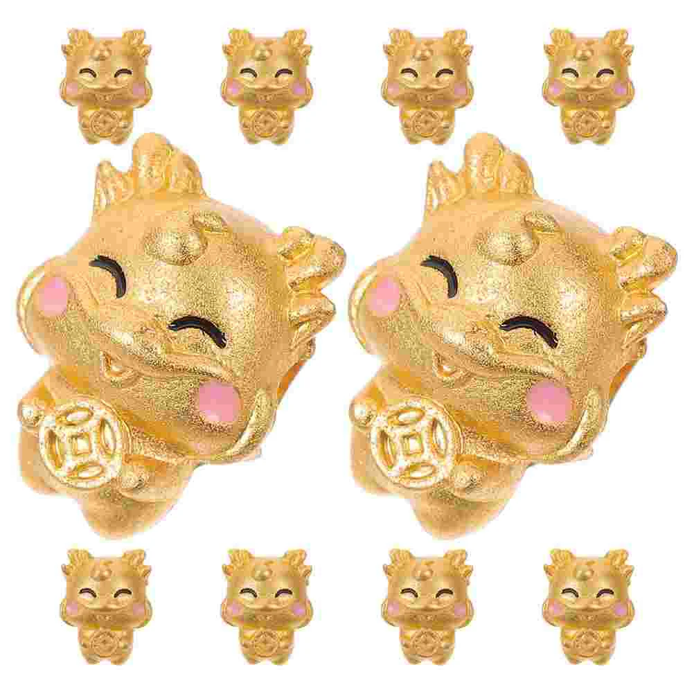 

10 Pcs Beads Dragon Alloy Charm for DIY Craft Loose Jewelry Decoration Jewelries