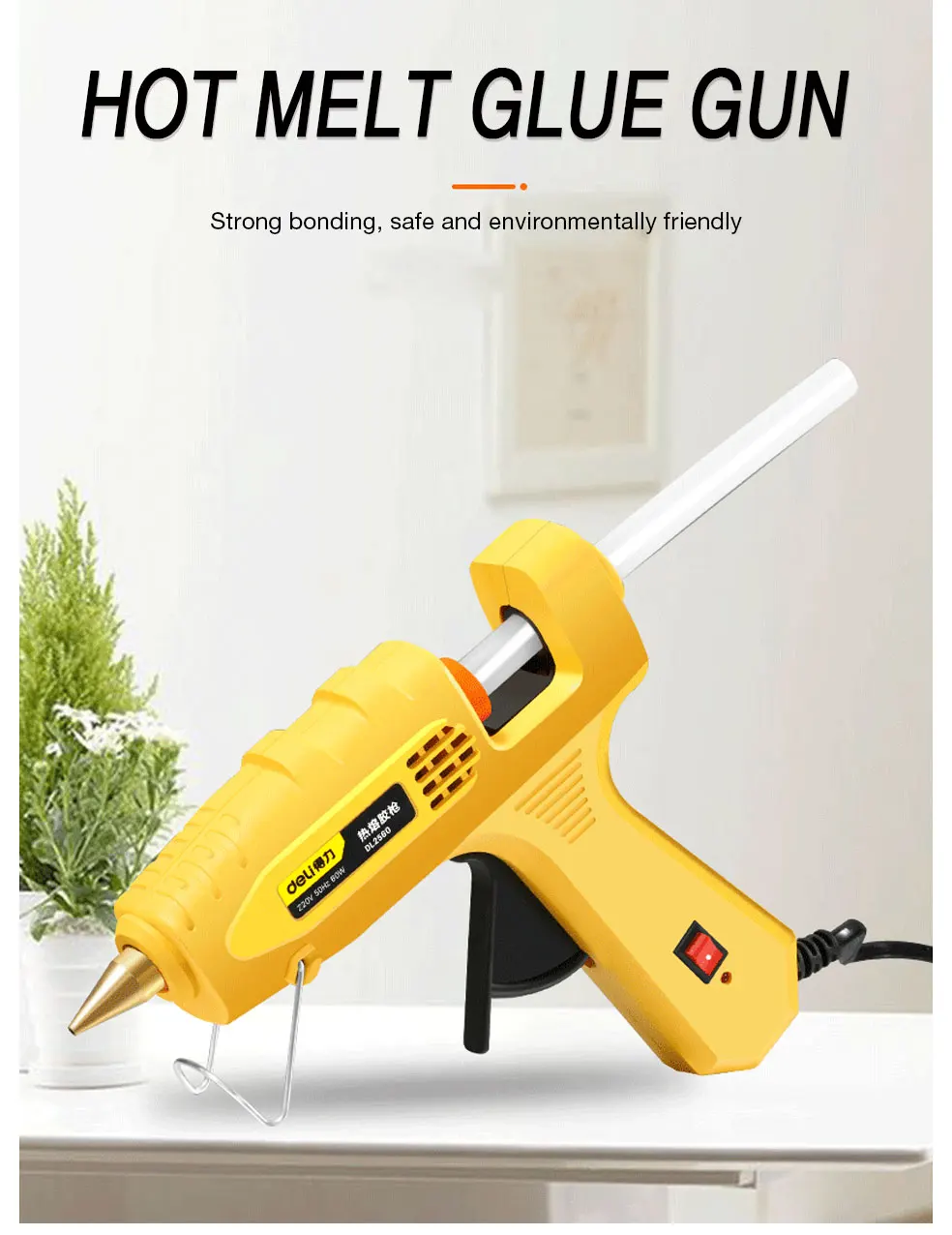 Deli Wireless Hot Melt Glue Gun Rechargeable Lithium Battery Mini Repair  Tool with 200mm Glue Stick Home Hand DIY Hot Melt Glue - AliExpress