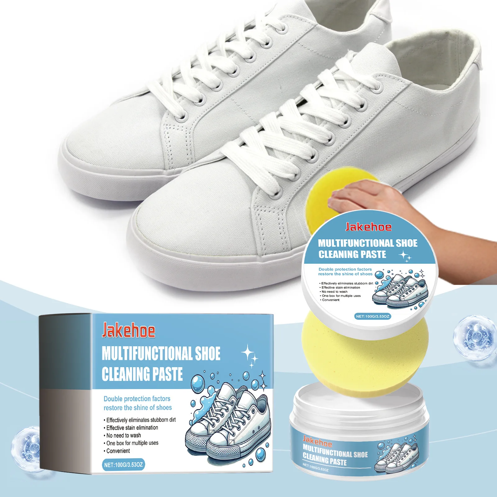 Crema Pulizia Sneaker - Pasta Detergente Per Rimuovere Macchie Da Scarpe Sportive, In Pelle, Tela E Suola