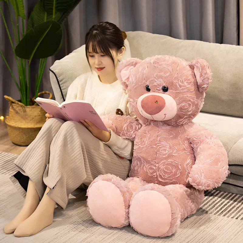 

1pc Super Lovely Animal Bear Toyd Rose Pattern Stuffed Giant High Quality Bear Dolls Nice Birthday Gift For Lover Girls