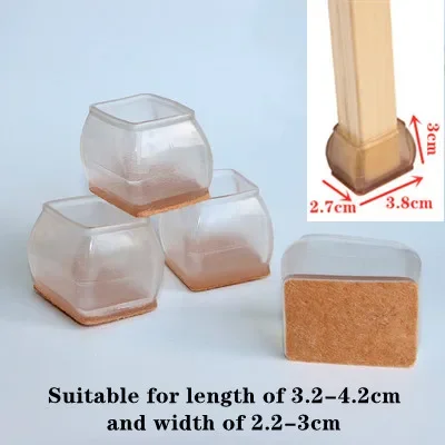 Set of 4 Premium Silicone Chair Leg Protectors with Non-Slip Felt Pads