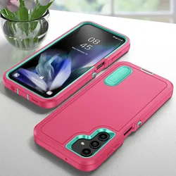 3 - in - 1 Hybrid Military - Grade Anti - Shock Strong Case with Holder - Galaxy A53 5G (Rose red)